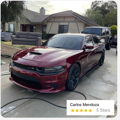 OnDSpot car detailing results showcasing pristine vehicle finish in Fresno